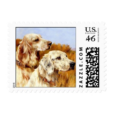 Dog Stamps - "Two Setters" by Arthur Wardle by dogart