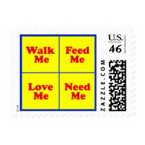 Dog Stamps - "Walk Me, Feed Me..." by dogart Dog Stamps - "Walk Me, Feed Me..."