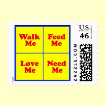 Dog Stamps - "Walk Me, Feed Me..." stamps
