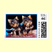 Dog Stamps - Yorkshire Terrier Puppy Love Postage stamps