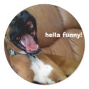 dog sticker hella funny! by doggypups dog sticker hella funny!