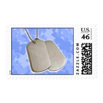 Dog Tag and Blue Camo Postage stamps