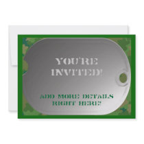 Dog Tag camo style Personalized Invitations