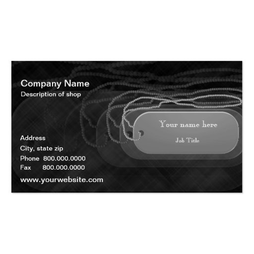 Dog Tag Template Business Card