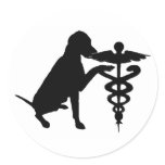 DOG THERAPY HOSPITAL ROUND STICKERS