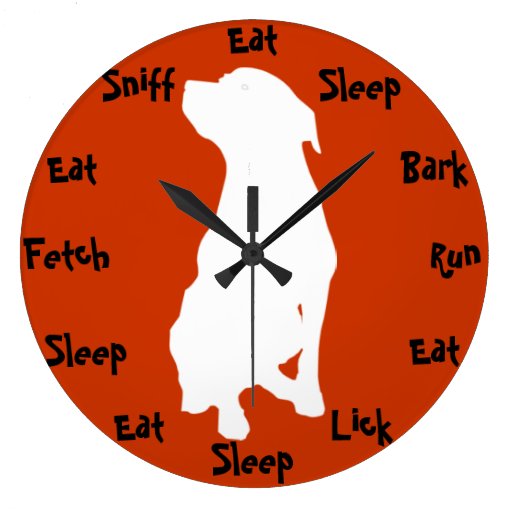 Dog Time Large Clock Zazzle