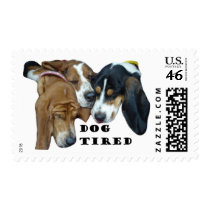 Dog Tired Postage Stamps