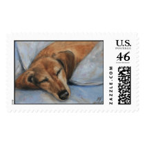 Dog Tired- the Dachshund Postage Stamps