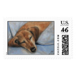 Dog Tired- the Dachshund postage