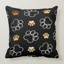 Dog Tracks Throw PIllow