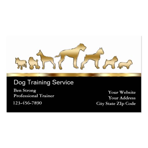 Dog Trainer Business Cards (front side)
