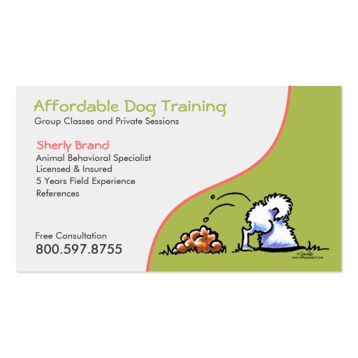 Dog Trainer Pet Business Naughty Samoyed Business Cards (front side)