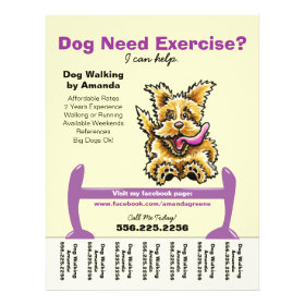 Dog Trainer Training Active Terrier Tear Sheet Custom Flyer
