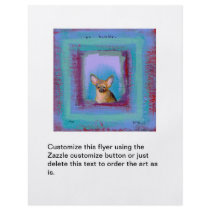 Dog trainer walker rescue shelter fun unique art flyer