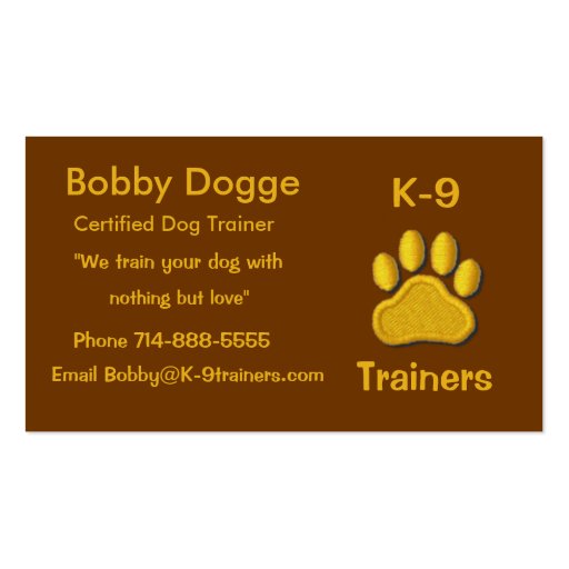 Dog Trainers Business Card