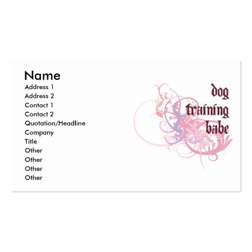 Dog Training Babe Business Card