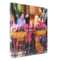 Dog Waiting at Cafe Hoboken NJ canvas prints