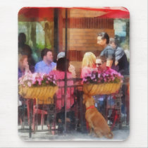 Dog Waiting at Cafe Hoboken NJ mousepads