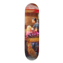 Dog Waiting at Cafe Hoboken NJ skateboards