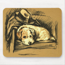 Dog Waiting for Dad mousepads