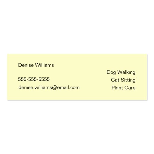 Dog Walker Business Card (back side)