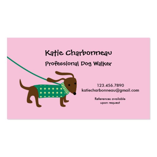 Dog Walker Business Card (front side)