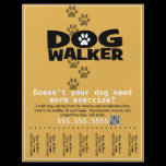 Dog Walker Custom promotional tear-sheet flyer
