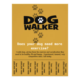 Dog Walker Custom promotional tear-sheet flyer