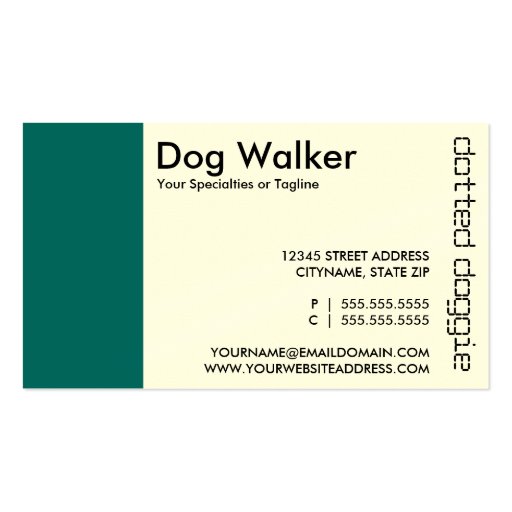 dog walker cut out punch cards business card template (back side)