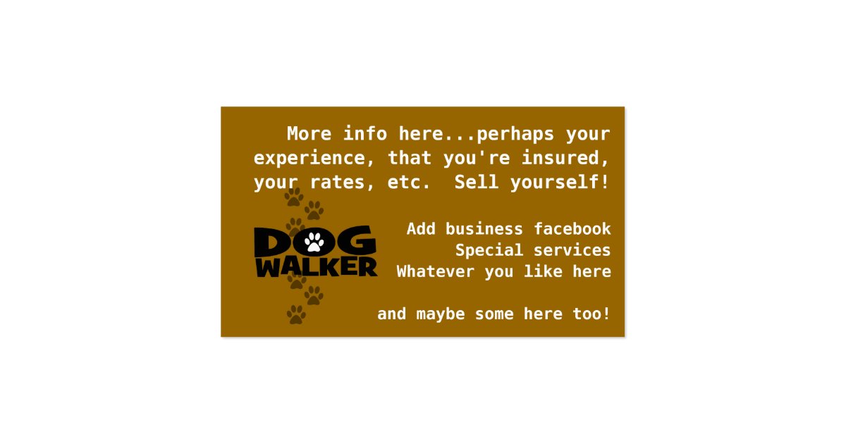 Dog Walker Fully customizable business card Zazzle