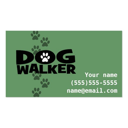 Dog Walker Fully customizable business card (front side)