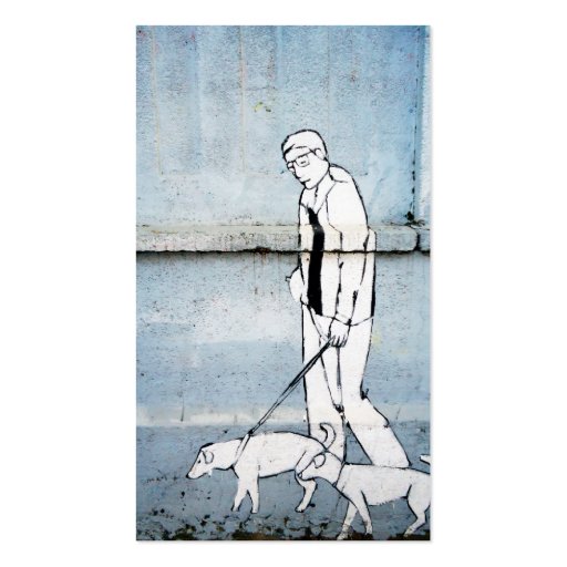 dog walker graffiti business card (front side)