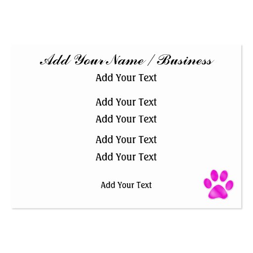 Dog Walker / Groomer / Etc. - SRF Business Card Template (back side)