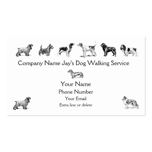 Dog Walker Groomer Pet Care Service Business Card (front side)