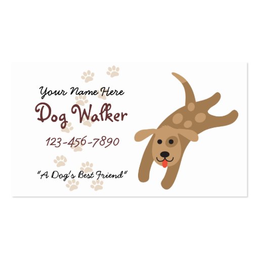 Dog Walker/Groomer/Veterinarian Business Card (front side)