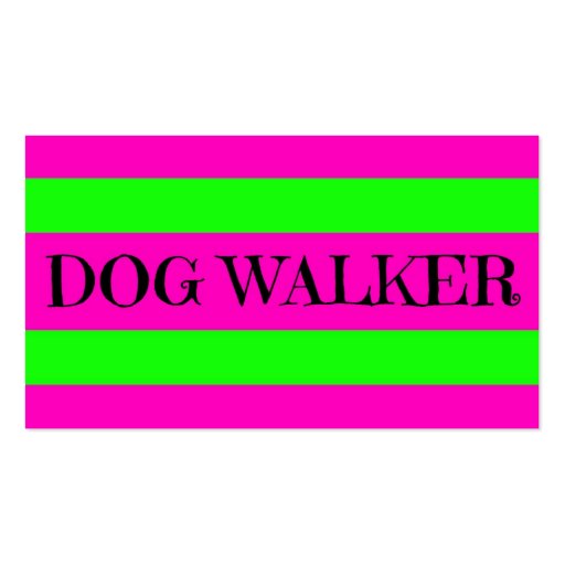 Dog Walker Neon Green and Hot Pink Business Cards