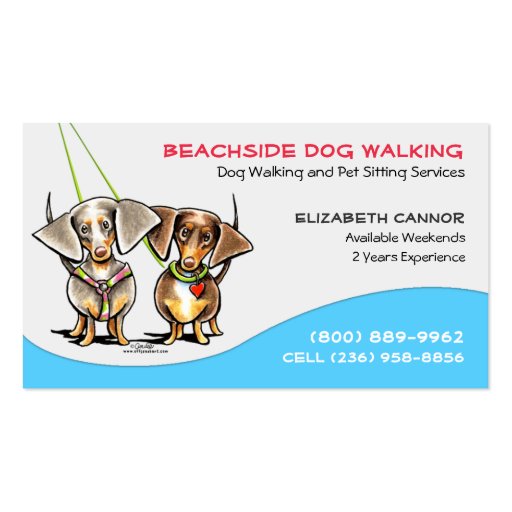 Dog Walker Pet Business Cool Carribean Business Cards (front side)