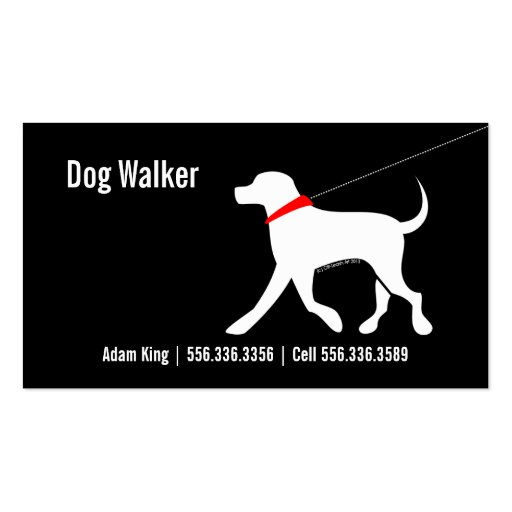 Dog Walker Pet Business Lab Modern Black Business Card Templates (front side)