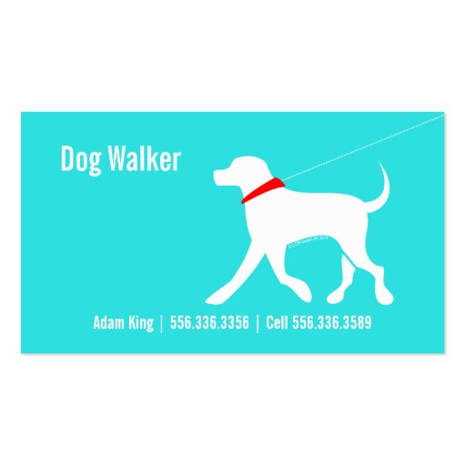 Dog Walker Pet Business Lab Modern Coastal Business Cards (front side)