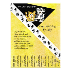 Dog Walker Pet Walking Tear Sheet Custom Flyer