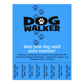 Dog Walker Promotional tear sheet flyer template_B