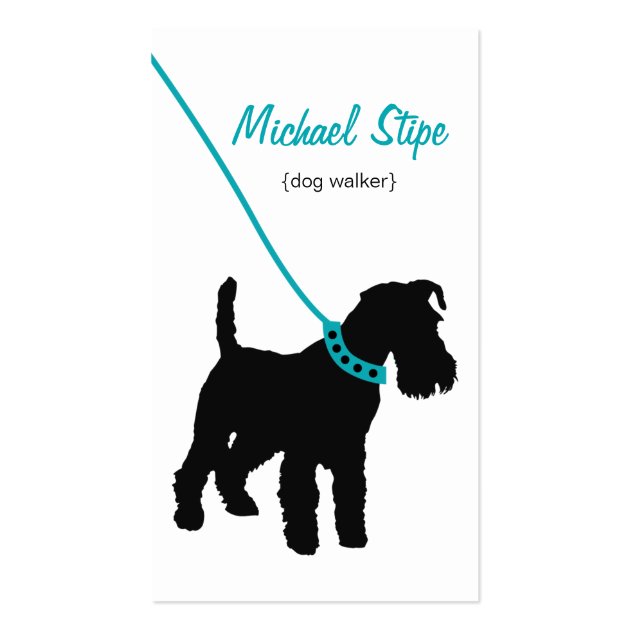 Dog Walker (teal) Business Card