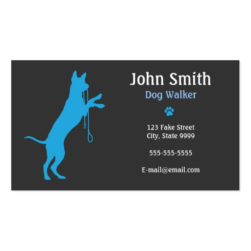 Dog Walker/Walking Business Card (front side)