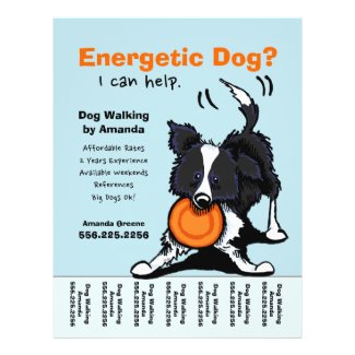 Dog Walker Walking Personalized Tear Sheet Custom Flyer