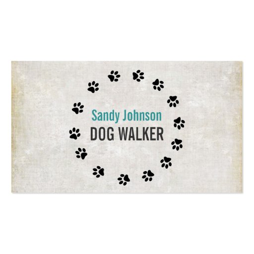 Dog Walker Walking Pet Sitting Services Business Business Card Template (front side)