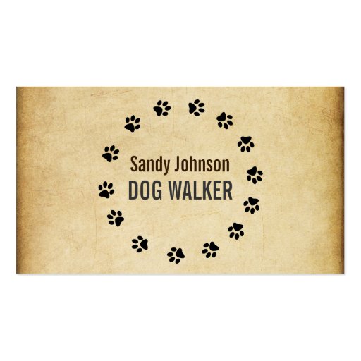 Dog Walker Walking Pet Sitting Services Business Business Card Templates (front side)