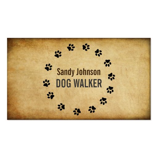 Dog Walker Walking Pet Sitting Services Business Business Cards (front side)