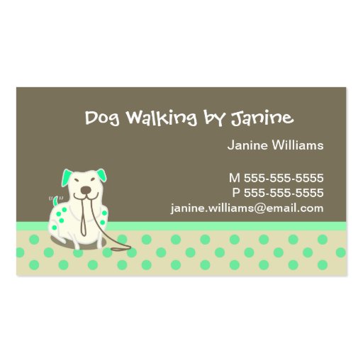 Dog Walker's Business Card (front side)