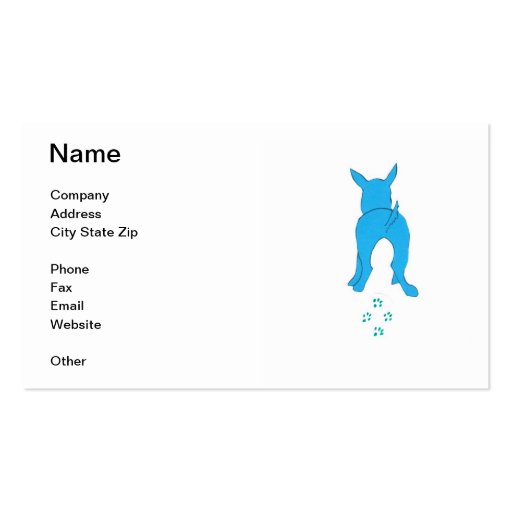 Dog Walking Blue Business Card (front side)