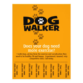 Dog Walking Business tear sheet flyer template